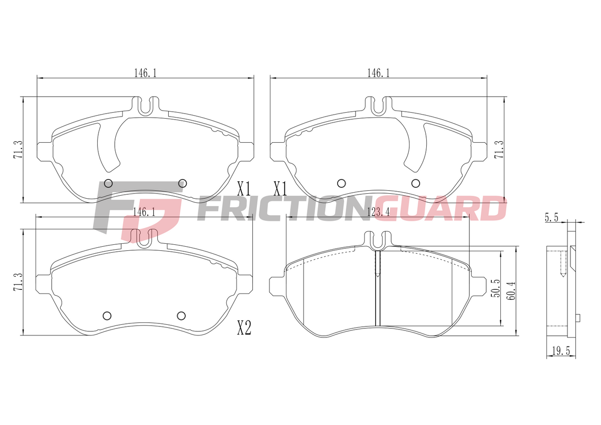 FRICTIONGUARD BRAKE PAD FOR MERCEDES-BENZ | OEM 74209220