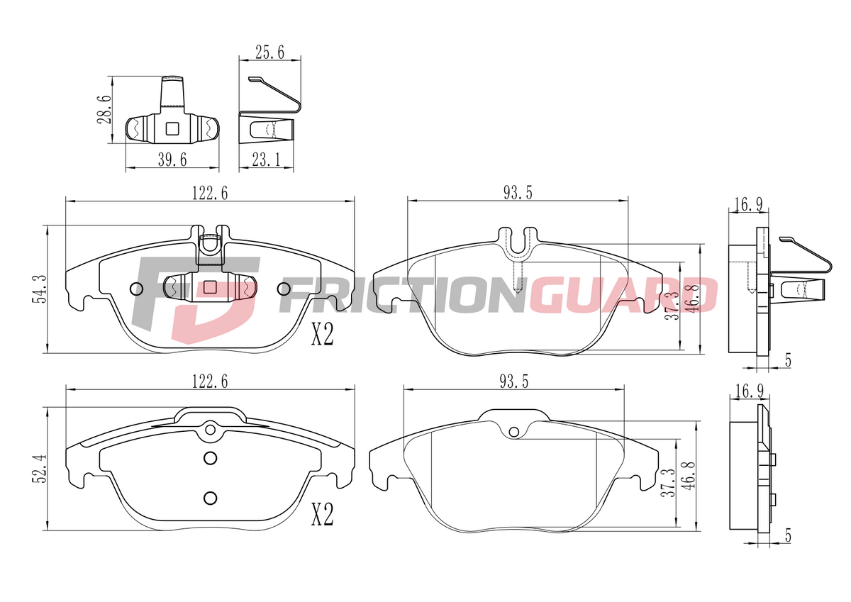 FRICTIONGUARD BRAKE PAD FOR MERCEDES-BENZ | OEM 74208520