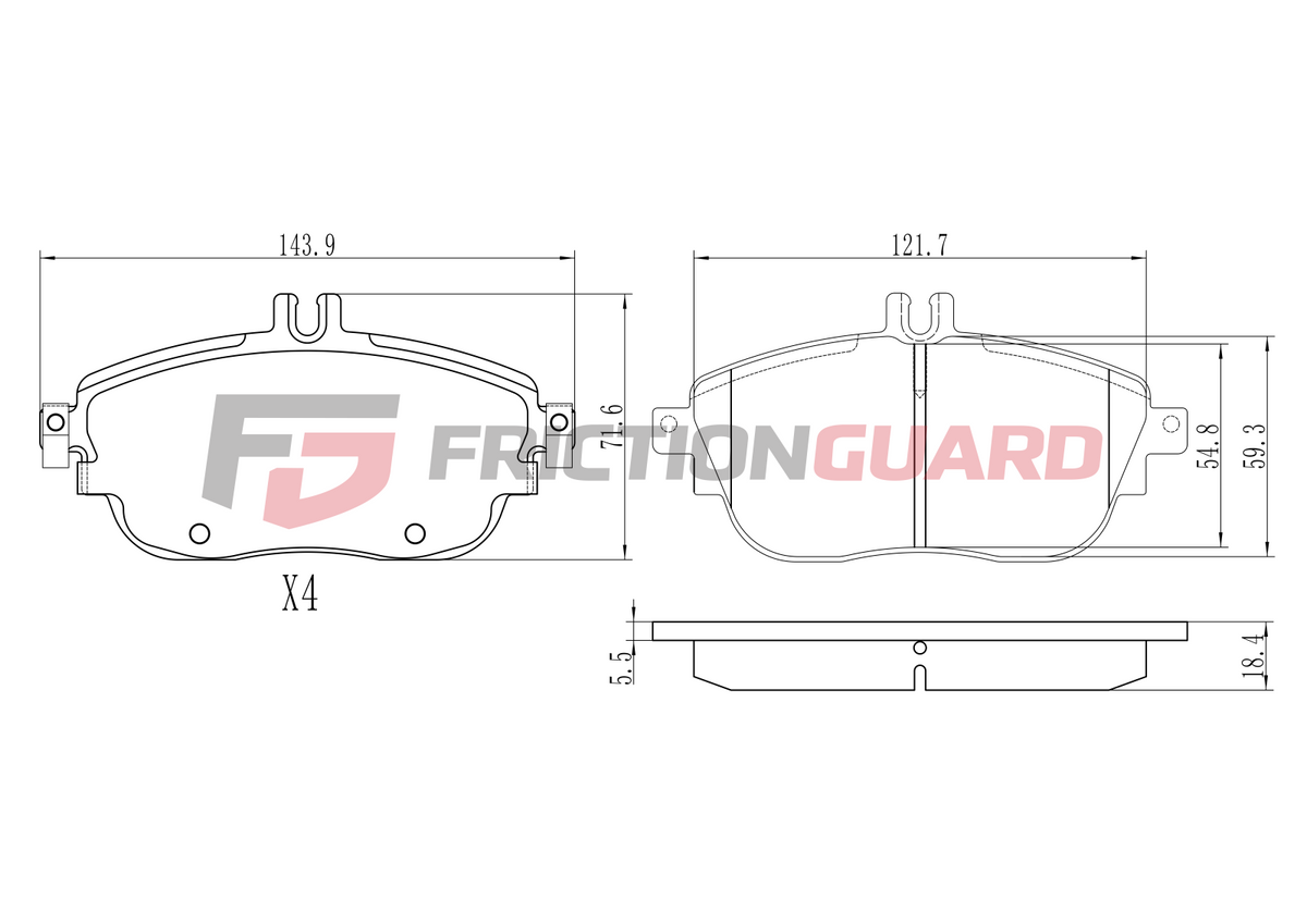 FRICTIONGUARD BRAKE PAD FOR MERCEDES-BENZ | OEM 4203002