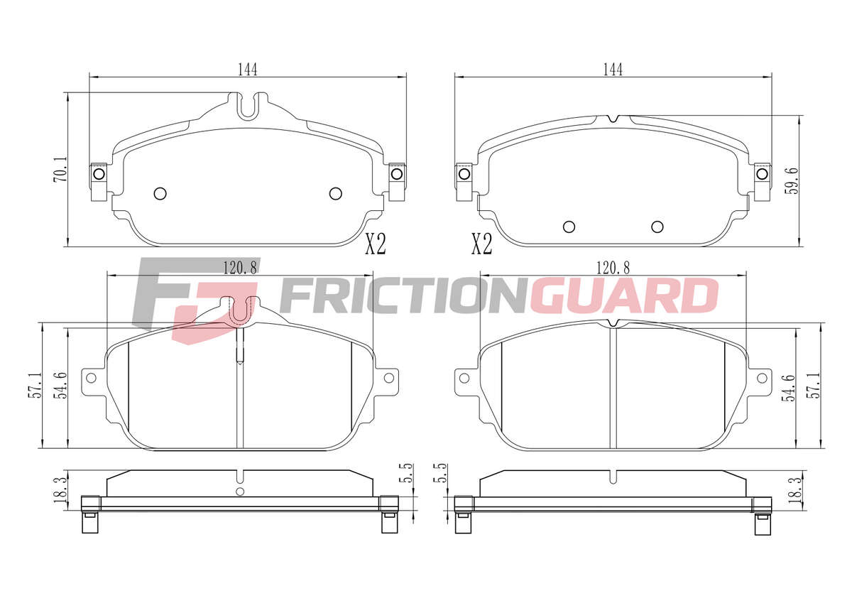 FRICTIONGUARD BRAKE PAD FOR MERCEDES-BENZ | OEM 4208700