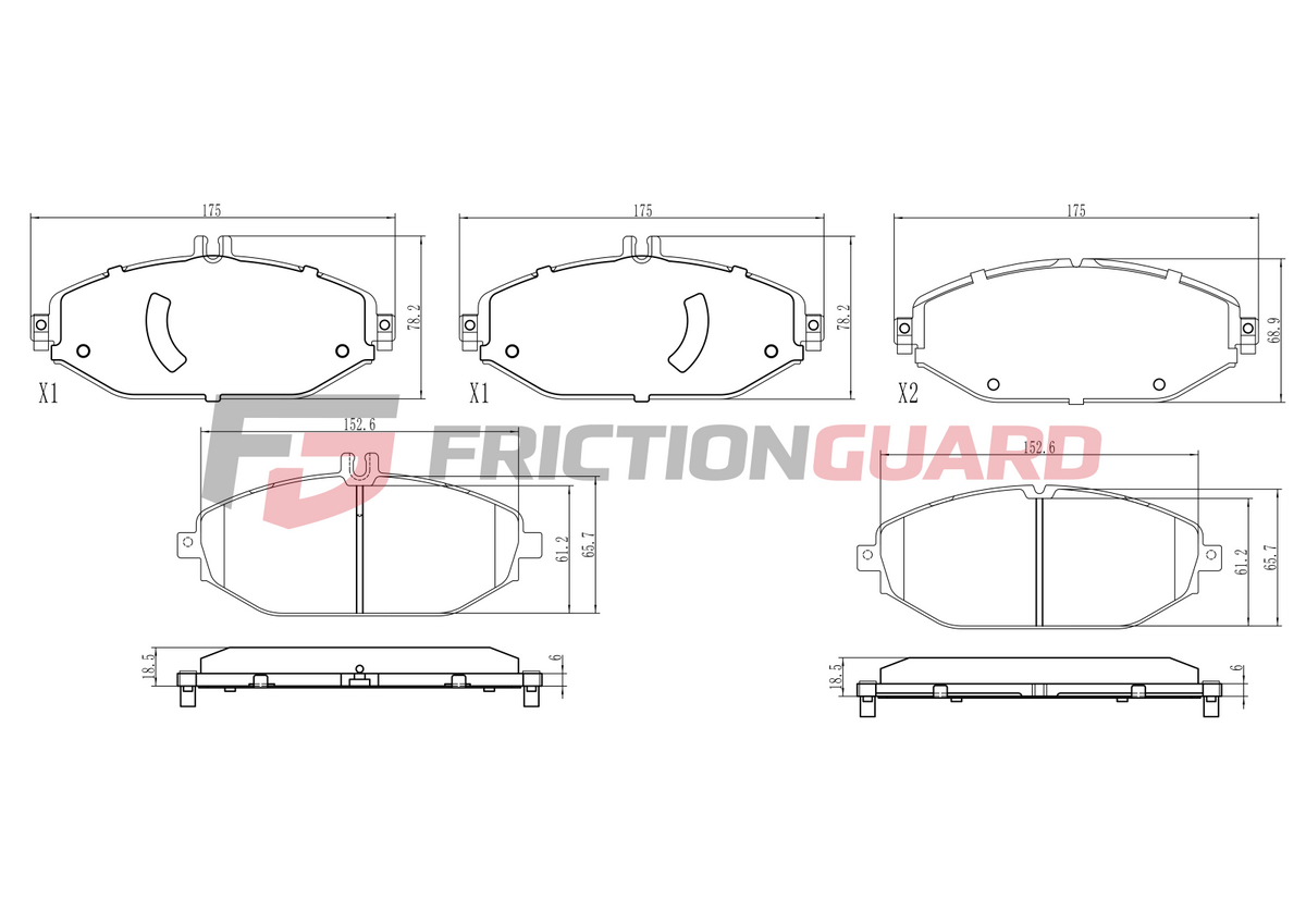 FRICTIONGUARD BRAKE PAD FOR MERCEDES-BENZ | OEM 4209300