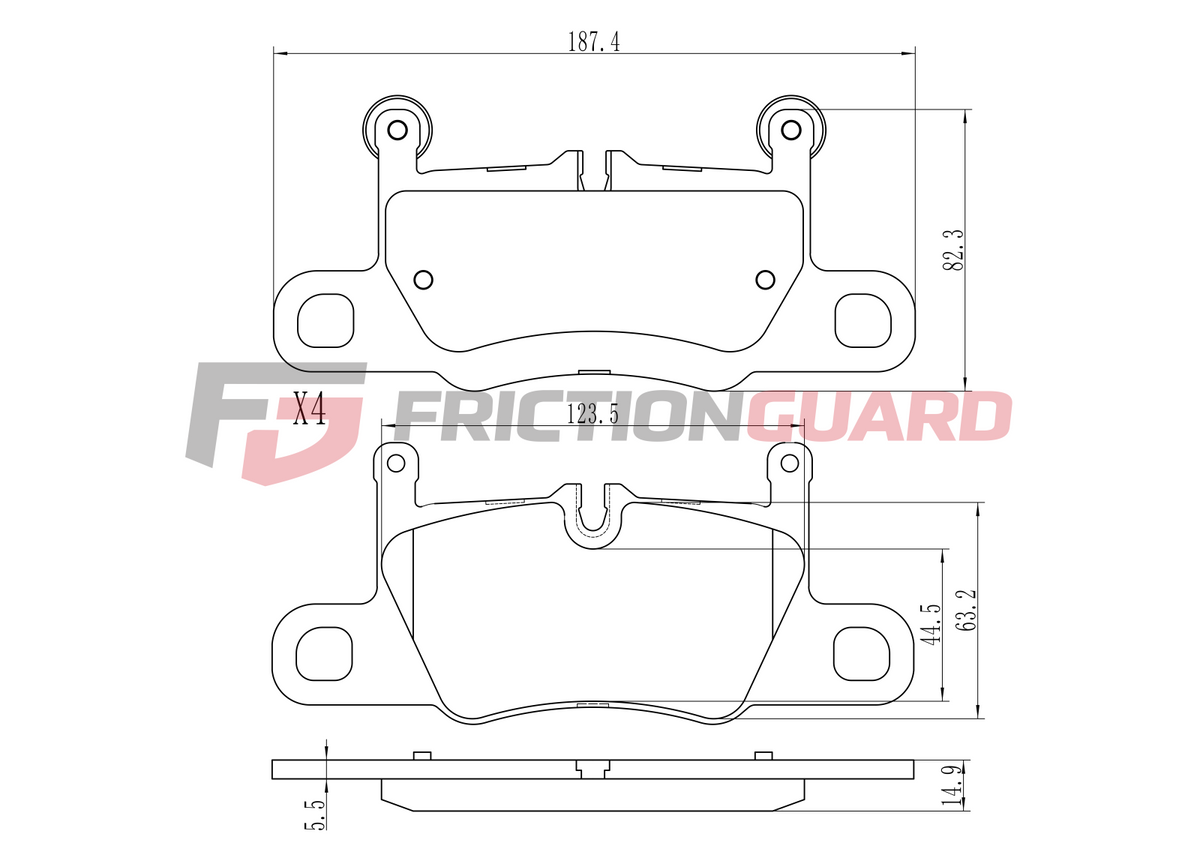 FRICTIONGUARD BRAKE PAD FOR PORSCHE 2019-ON | OEM 992698093