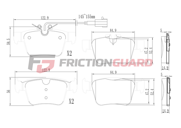FRICTIONGUARD BRAKE PAD FOR MASERATI 2016-ON | OEM 673004626