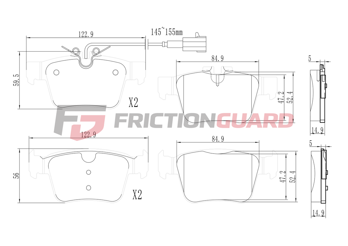 FRICTIONGUARD BRAKE PAD FOR MASERATI 2016-ON | OEM 673004626