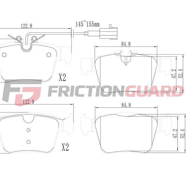 FRICTIONGUARD BRAKE PAD FOR MASERATI 2016-ON | OEM 673004626
