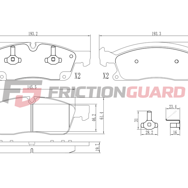 FRICTIONGUARD BRAKE PAD FOR MERCEDES-BENZ | OEM 4209600
