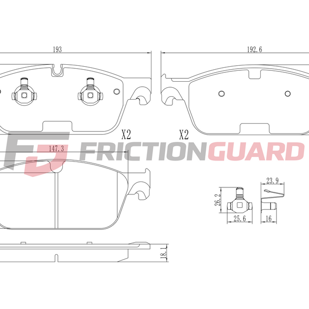 FRICTIONGUARD BRAKE PAD FOR MERCEDES-BENZ | OEM 84200020
