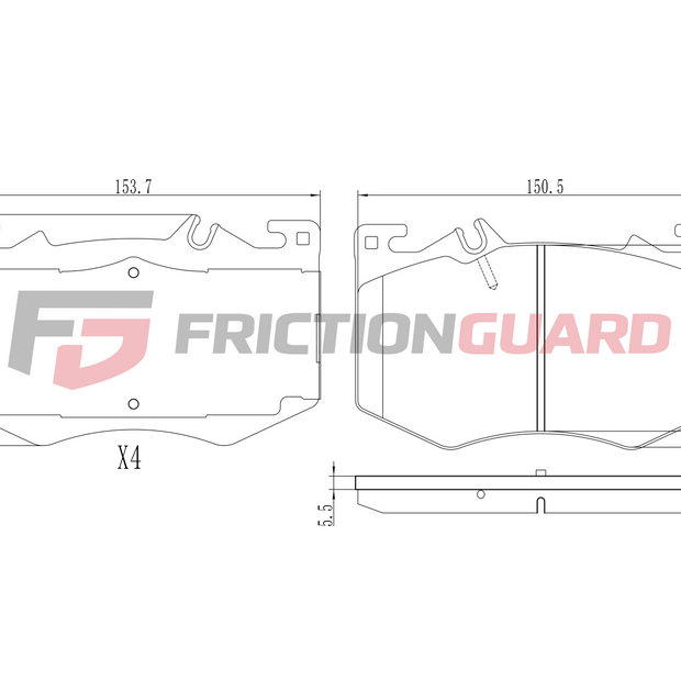 FRICTIONGUARD BRAKE PAD FOR MERCEDES-BENZ | OEM 4208302