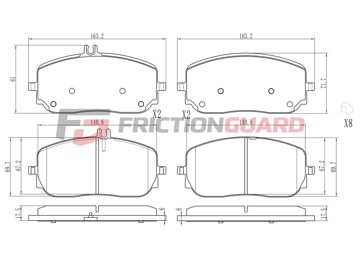 FRICTIONGUARD BRAKE PAD FOR MERCEDES-BENZ | OEM 4205403