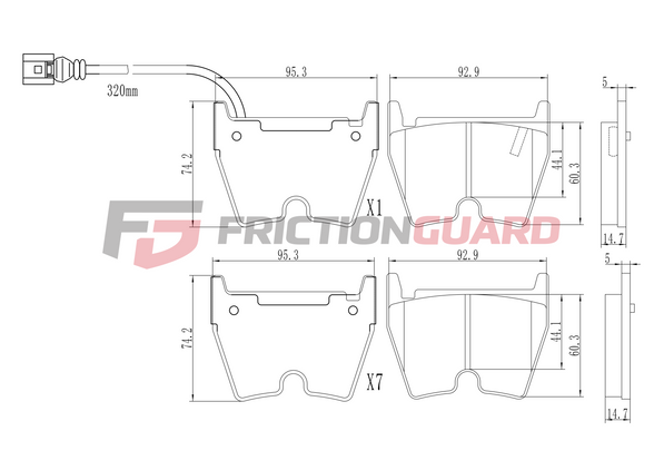 FRICTIONGUARD FRONT BRAKE PAD FOR AUDI 2012-2020 | OEM 8V0698151L