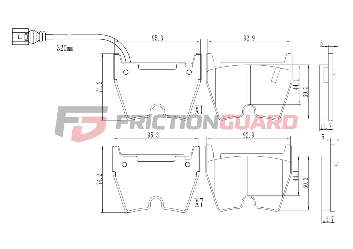 FRICTIONGUARD FRONT BRAKE PAD FOR AUDI 2012-2020 | OEM 8V0698151L