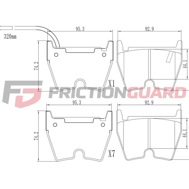 FRICTIONGUARD FRONT BRAKE PAD FOR AUDI 2012-2020 | OEM 8V0698151L