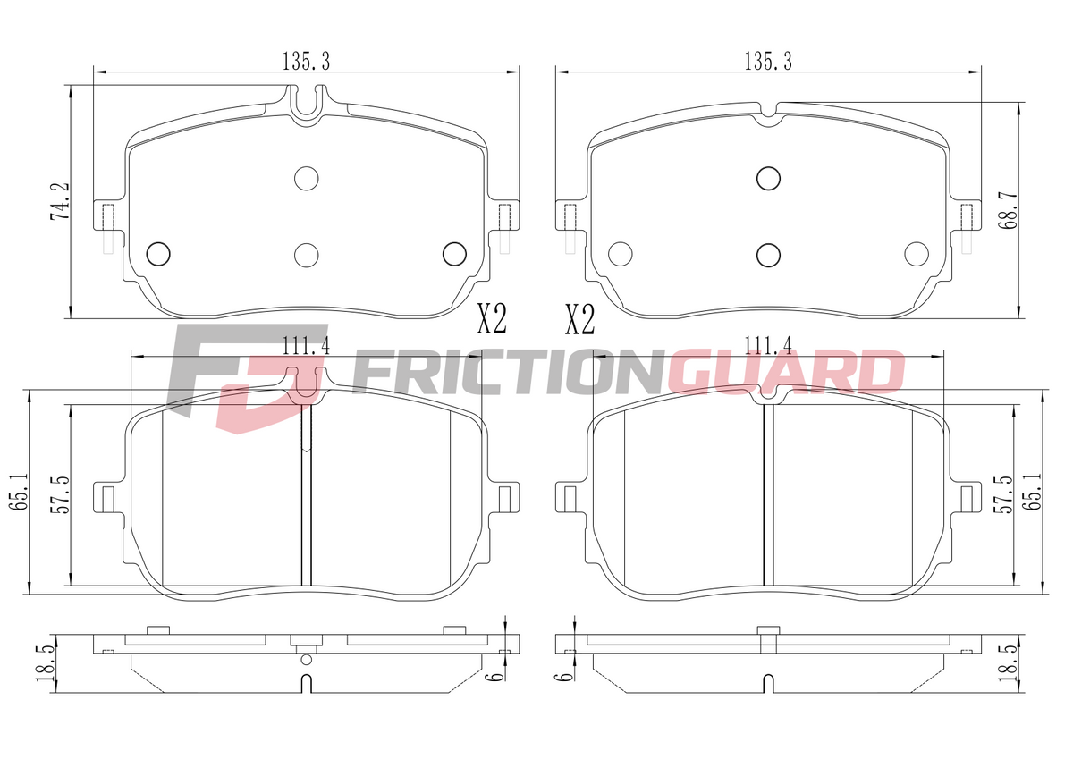FRICTIONGUARD BRAKE PAD FOR MERCEDES-BENZ | OEM 4207100
