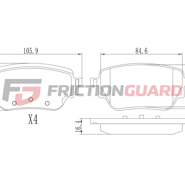 FRICTIONGUARD BRAKE PAD FOR MERCEDES-BENZ | OEM 4207500