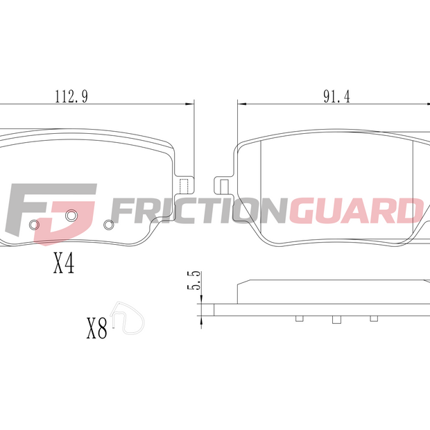 FRICTIONGUARD BRAKE PAD FOR MERCEDES-BENZ | OEM 4201706
