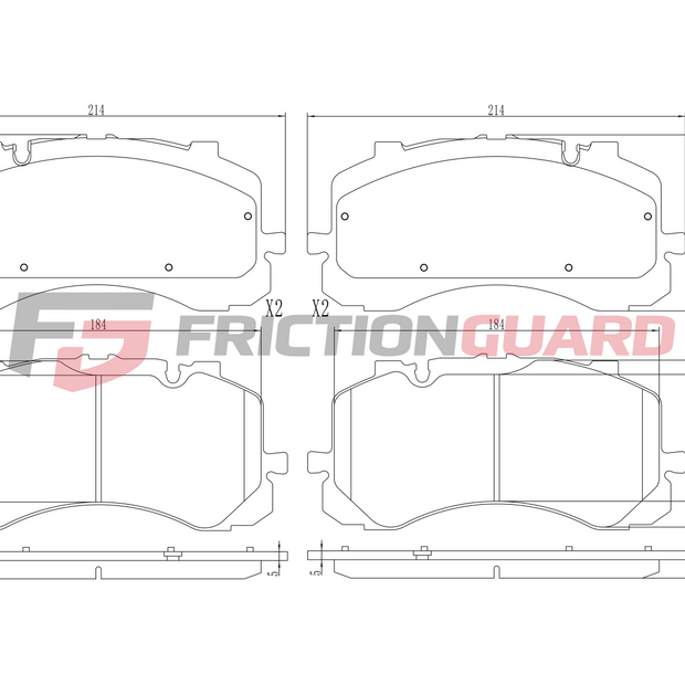 FRICTIONGUARD FRONT BRAKE PAD FOR AUDI/BENTLEY/VOLKSWAGEN 2015-ON | OEM 4M0698151AE