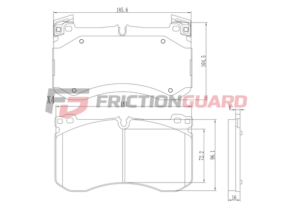FRICTIONGUARD BRAKE PAD FOR MERCEDES-BENZ | OEM 4204105