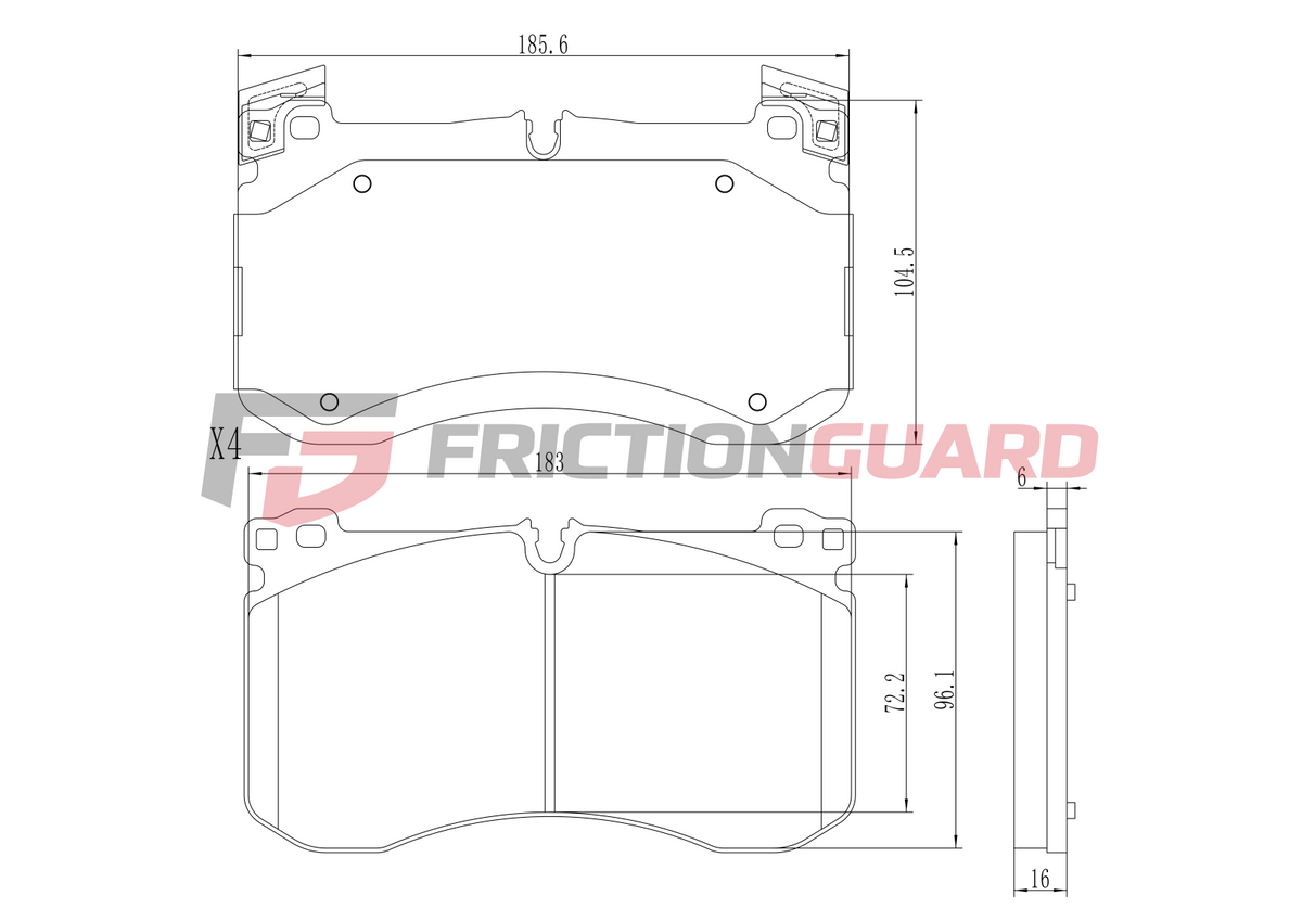 FRICTIONGUARD BRAKE PAD FOR MERCEDES-BENZ | OEM 4204105