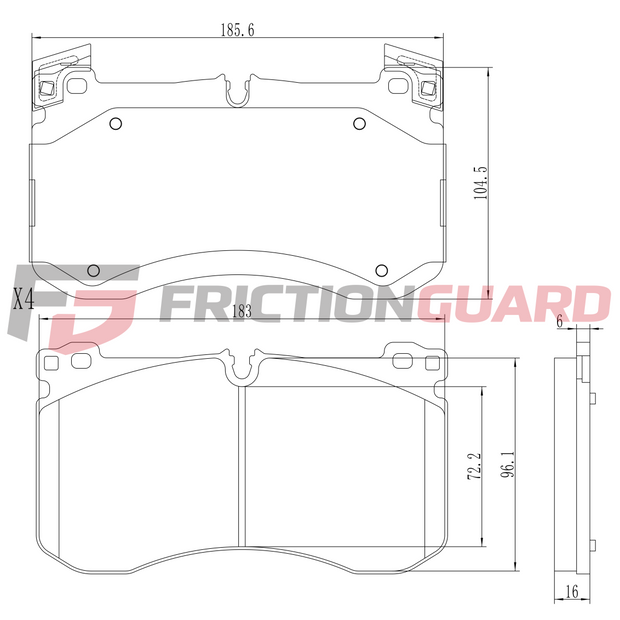 FRICTIONGUARD BRAKE PAD FOR MERCEDES-BENZ | OEM 4204105