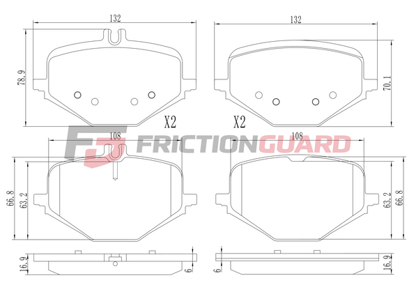 FRICTIONGUARD BRAKE PAD FOR MERCEDES-BENZ | OEM 4201506