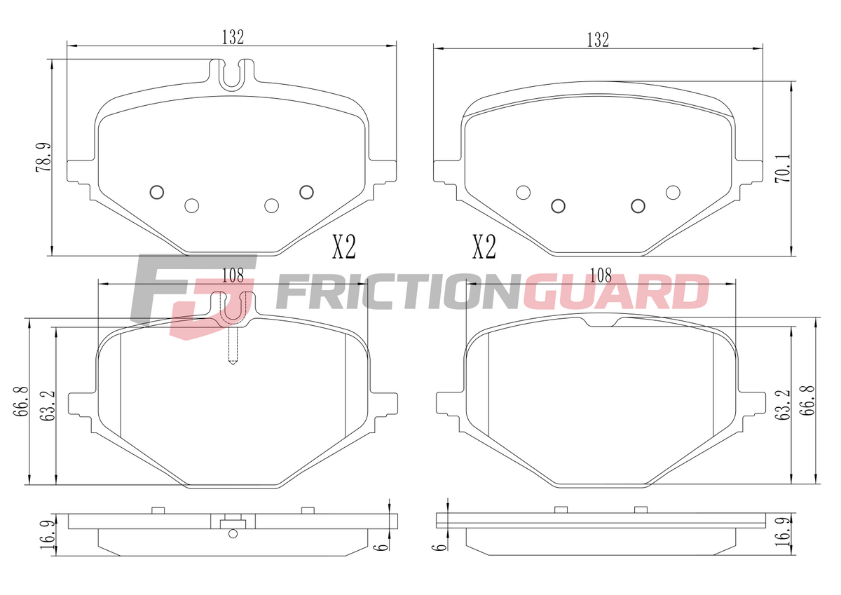 FRICTIONGUARD BRAKE PAD FOR MERCEDES-BENZ | OEM 4201506