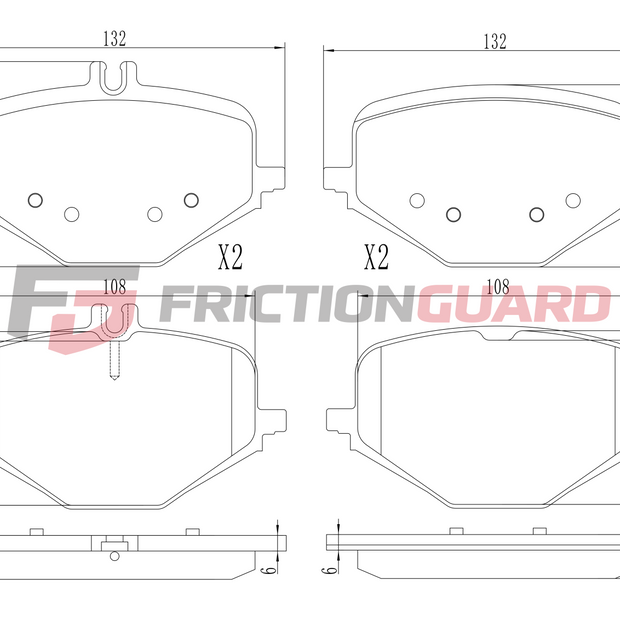 FRICTIONGUARD BRAKE PAD FOR MERCEDES-BENZ | OEM 4201506