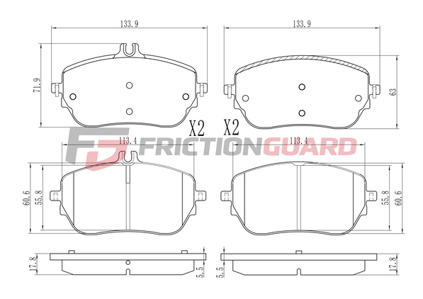 FRICTIONGUARD BRAKE PAD FOR MERCEDES-BENZ | OEM 4205103