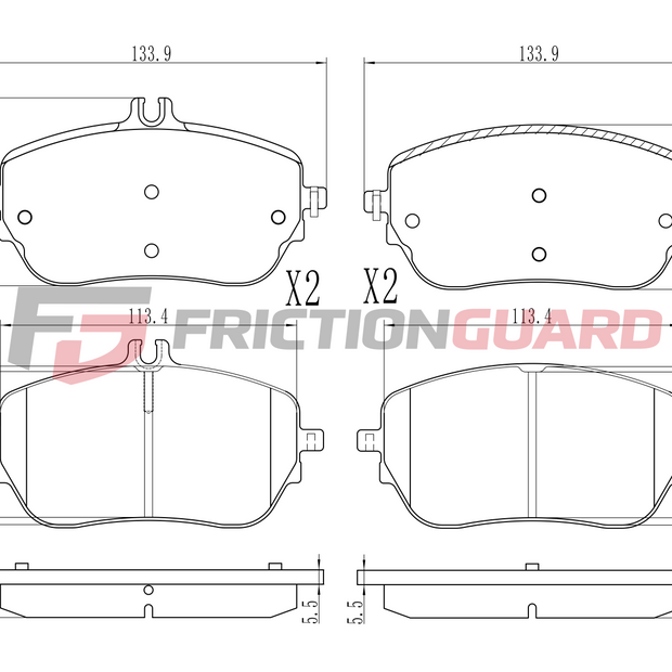 FRICTIONGUARD BRAKE PAD FOR MERCEDES-BENZ | OEM 4205103