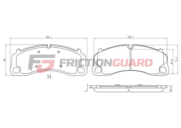 FRICTIONGUARD FRONT BRAKE PAD FOR PORSCHE 2019-ON | OEM 992698151F, 9GT698151T