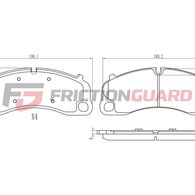 FRICTIONGUARD FRONT BRAKE PAD FOR PORSCHE 2019-ON | OEM 992698151F, 9GT698151T