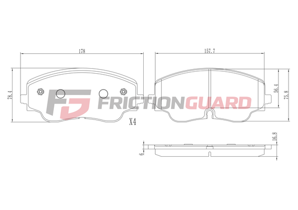 FRICTIONGUARD FRONT BRAKE PAD FOR VOLKSWAGEN/AUDI/SKODA/CUPRA 2019-ON | OEM 5WA698151M