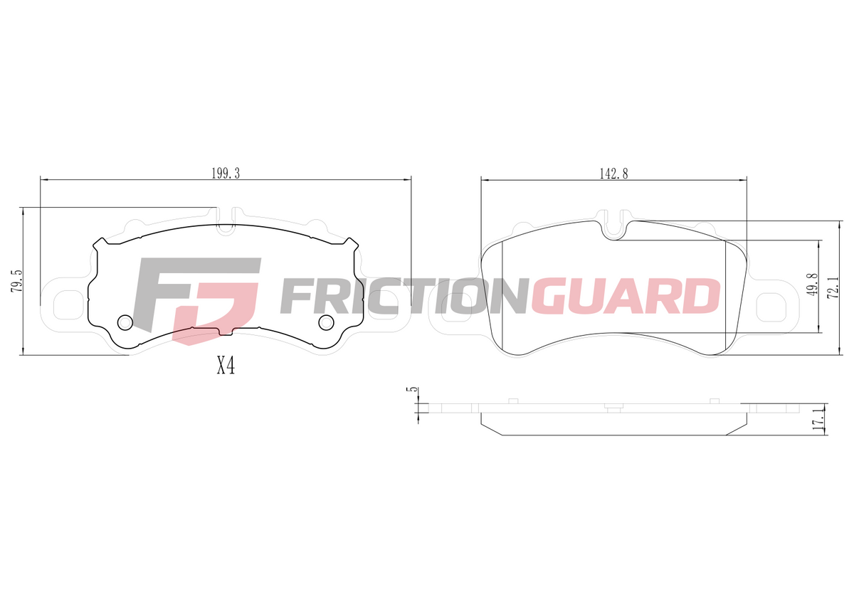FRICTIONGUARD FRONT BRAKE PAD FOR PORSCHE | OEM 9P1698151A