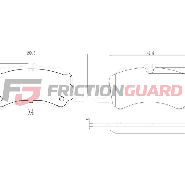 FRICTIONGUARD FRONT BRAKE PAD FOR PORSCHE | OEM 9P1698151A