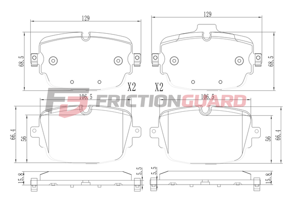 FRICTIONGUARD REAR BRAKE PAD FOR AUDI/BENTLEY/VOLKSWAGEN 2015-ON | OEM 4M0698451AE