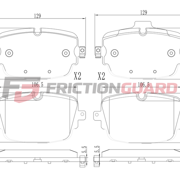 FRICTIONGUARD REAR BRAKE PAD FOR AUDI/BENTLEY/VOLKSWAGEN 2015-ON | OEM 4M0698451AE