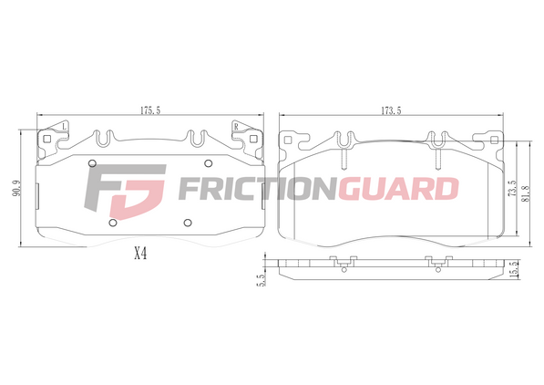 FRICTIONGUARD BRAKE PAD FOR MERCEDES-BENZ | OEM 4202203