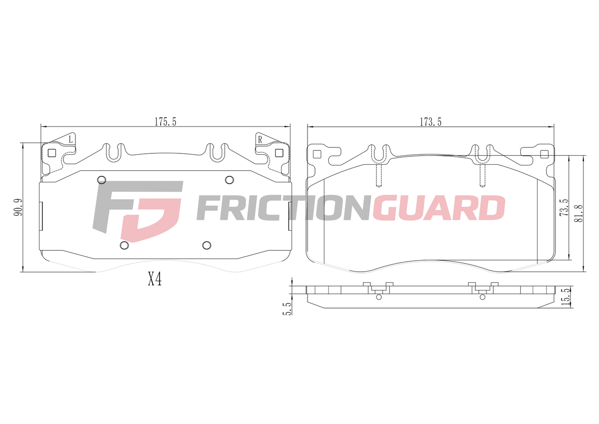 FRICTIONGUARD BRAKE PAD FOR MERCEDES-BENZ | OEM 4202203