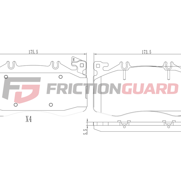 FRICTIONGUARD BRAKE PAD FOR MERCEDES-BENZ | OEM 4202203