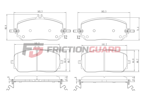 FRICTIONGUARD BRAKE PAD FOR MERCEDES-BENZ | OEM 4213702