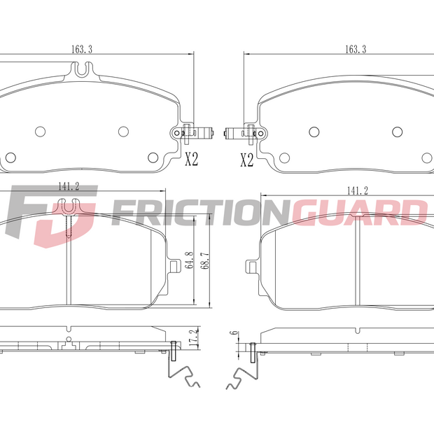 FRICTIONGUARD BRAKE PAD FOR MERCEDES-BENZ | OEM 4213702