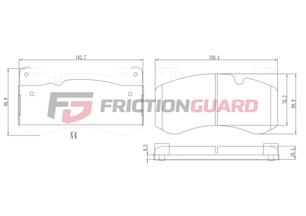 FRICTIONGUARD FRONT BRAKE PAD FOR BMW 2021-2025 | OEM 34107884975