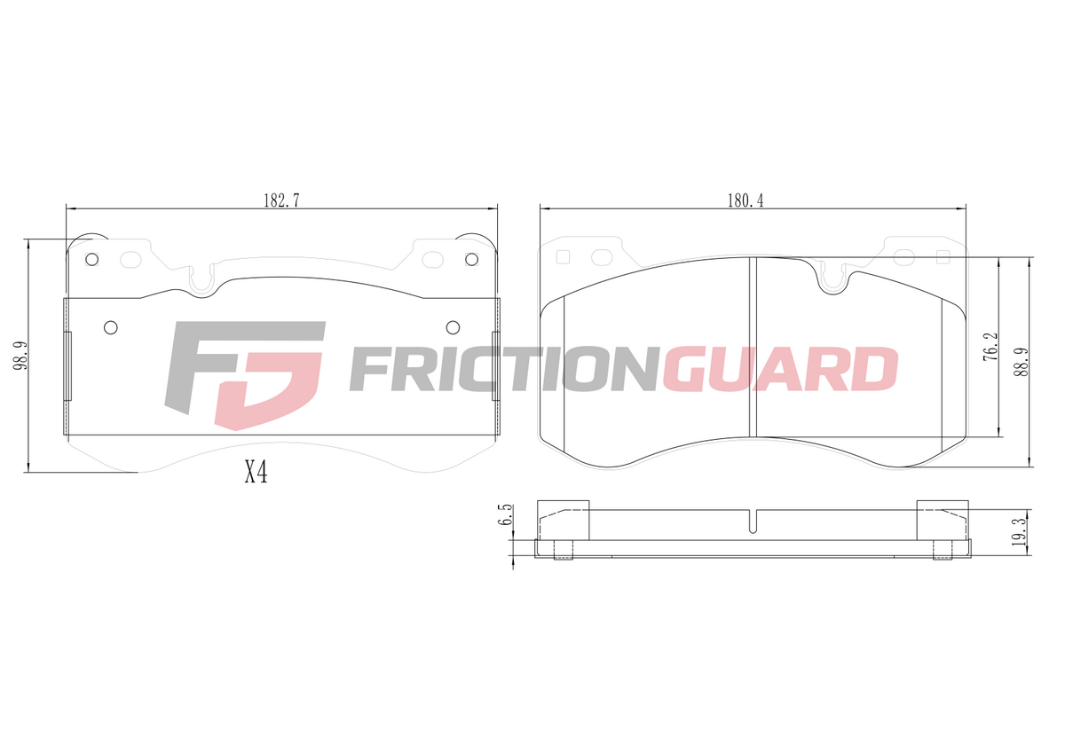 FRICTIONGUARD FRONT BRAKE PAD FOR BMW 2021-2025 | OEM 34107884975