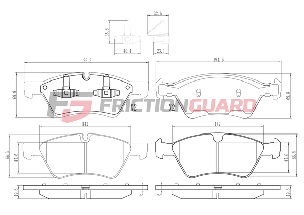 FrictionGuard Brake Pad For Mercedes-Benz - product image 2