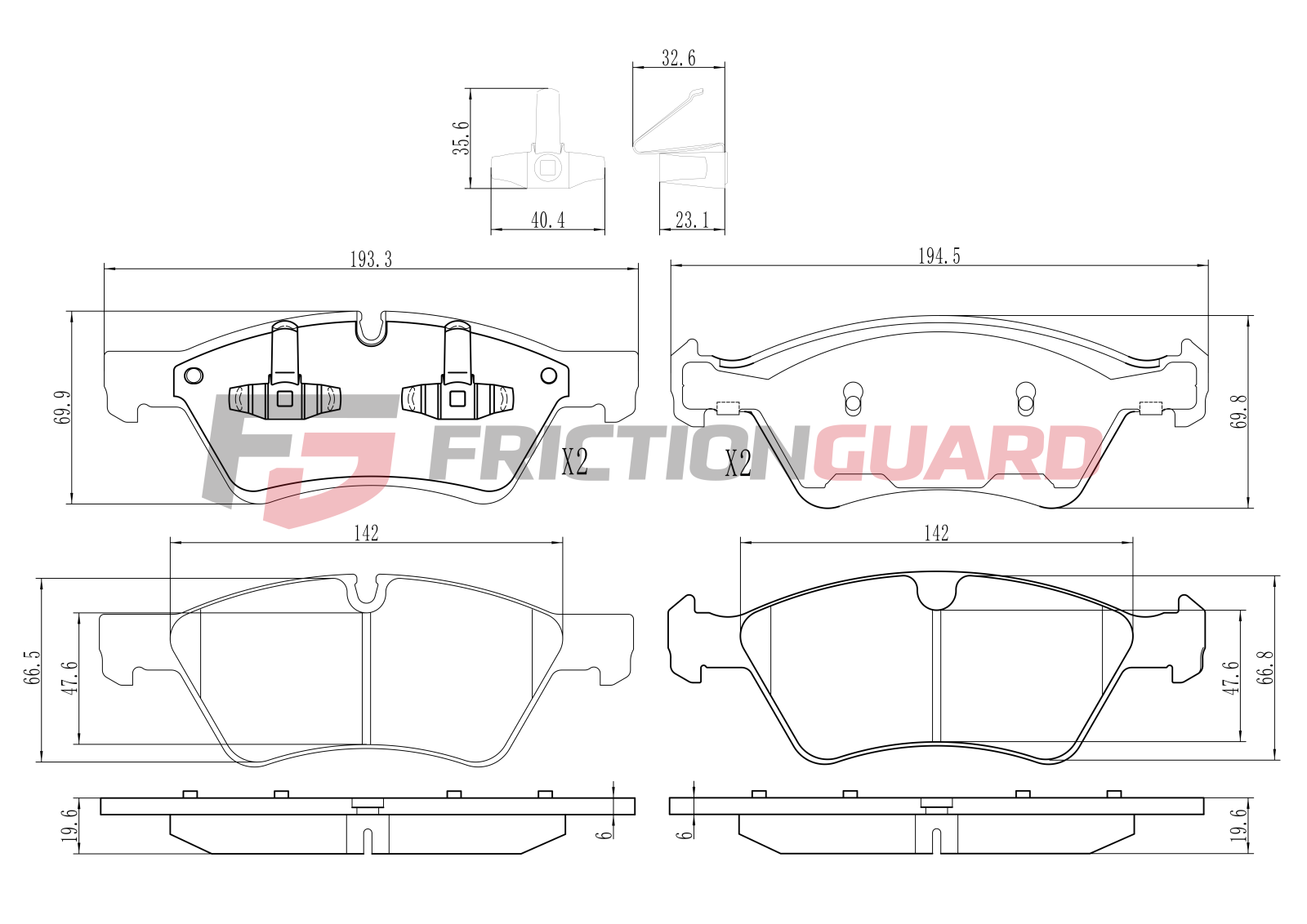 FrictionGuard Brake Pad For Mercedes-Benz - product image 2