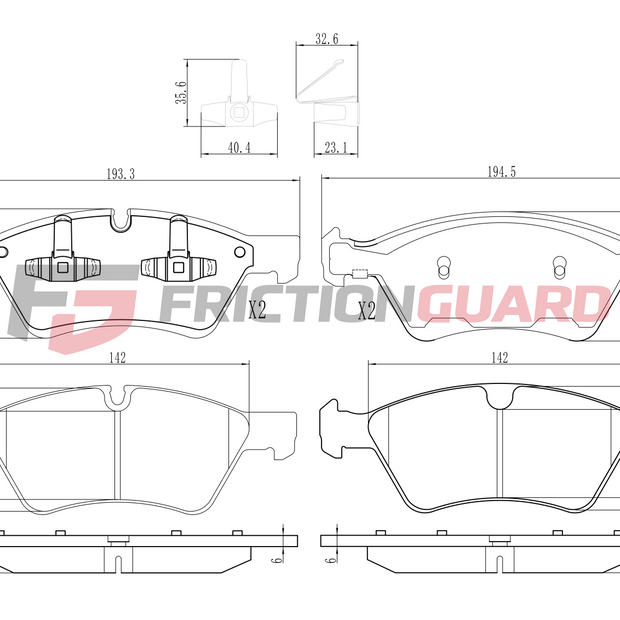 FrictionGuard Brake Pad For Mercedes-Benz - product image 2