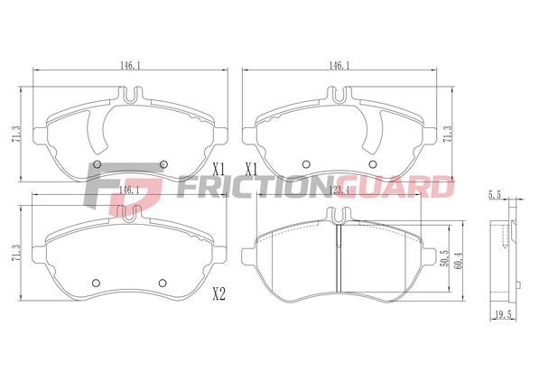 FrictionGuard Brake Pad For Mercedes-Benz - product image 2