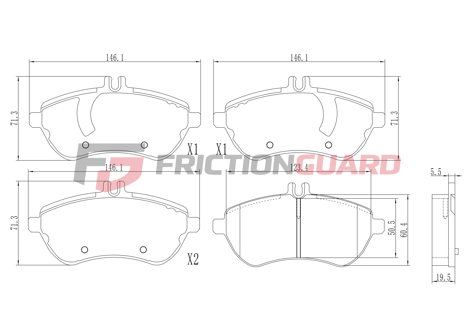 FrictionGuard Brake Pad For Mercedes-Benz - product image 2
