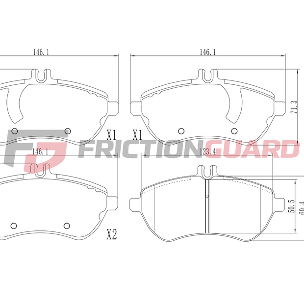 FrictionGuard Brake Pad For Mercedes-Benz - product image 2