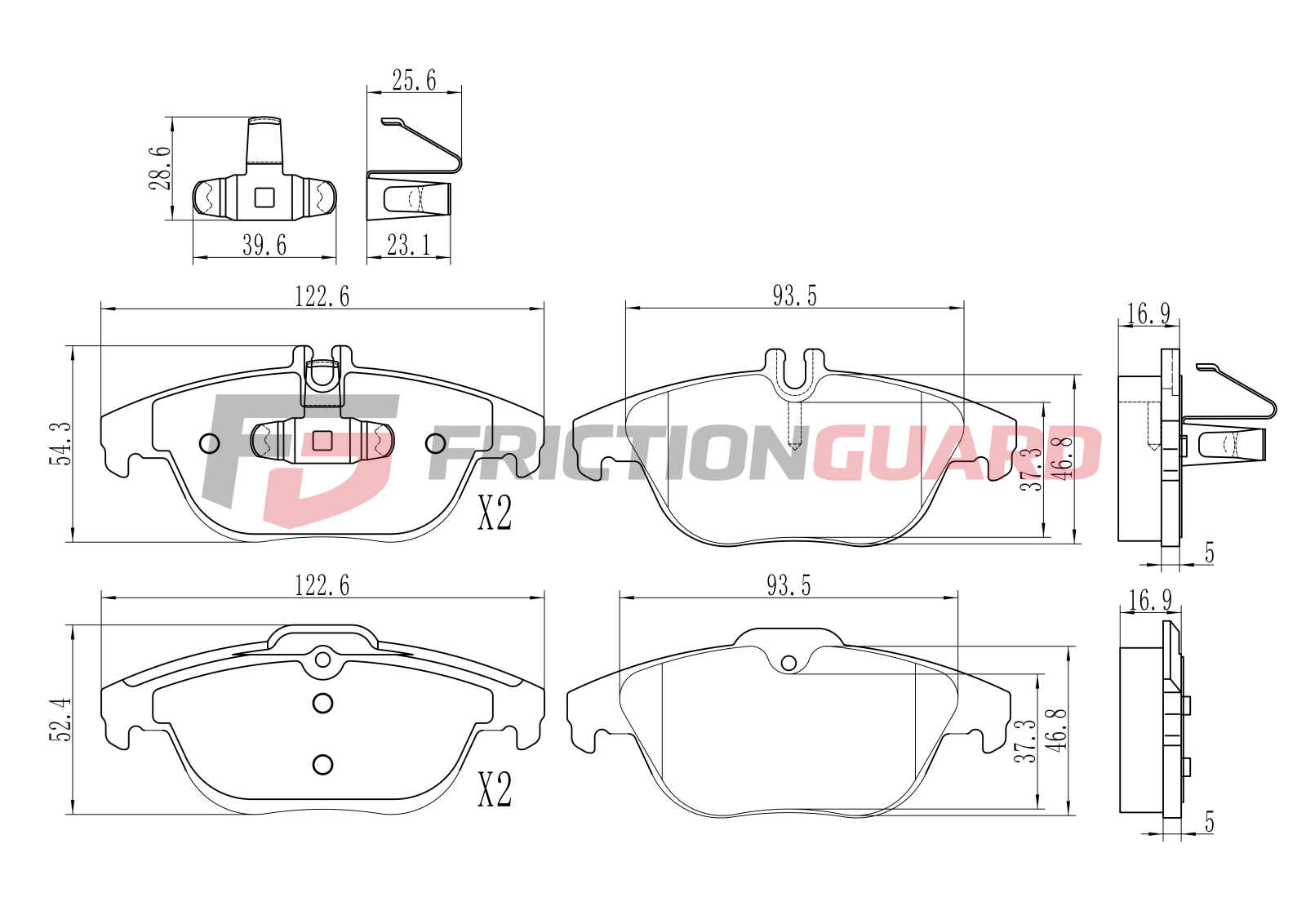 FrictionGuard Brake Pad For Mercedes-Benz - product image 2