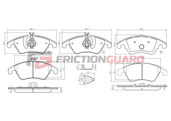FrictionGuard Brake Pad For Mercedes-Benz - product image 2